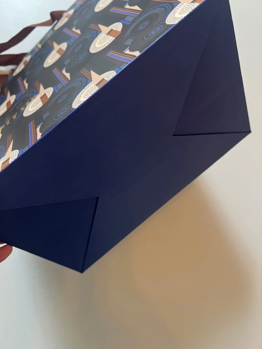 The Eighty Six Patterned Gift Bag - Brown, Blue, Cream